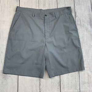 PGA Tour Golf Shorts sz 36 Gray Checked Pattern 9.5" Inseam Athletic Activewear